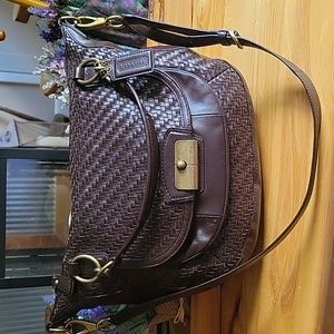 Coach brown leather satchel messanger crossbody bag